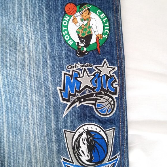 NBA UNK Denim Jeans Sz 40 Team Logo Patch - Picture 5 of 14